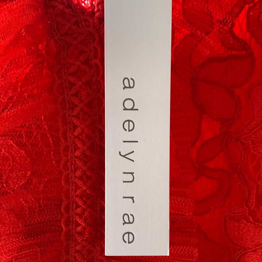 Adelyn Rae Red Lace Ruffle Mini Dress - Picture 2 of 8